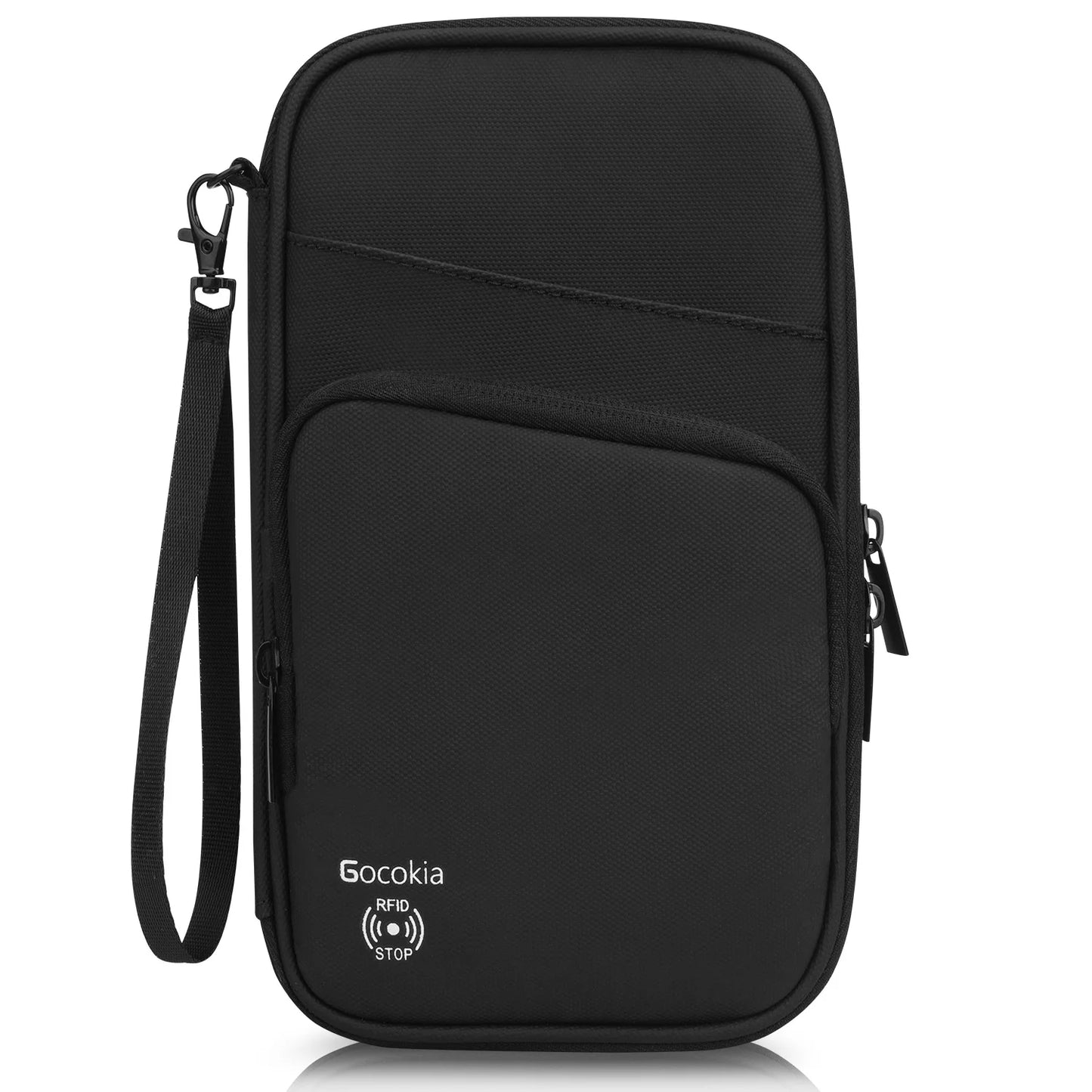 Multi Pocket Passport Bag Travel Wallet with Shoulder Strap