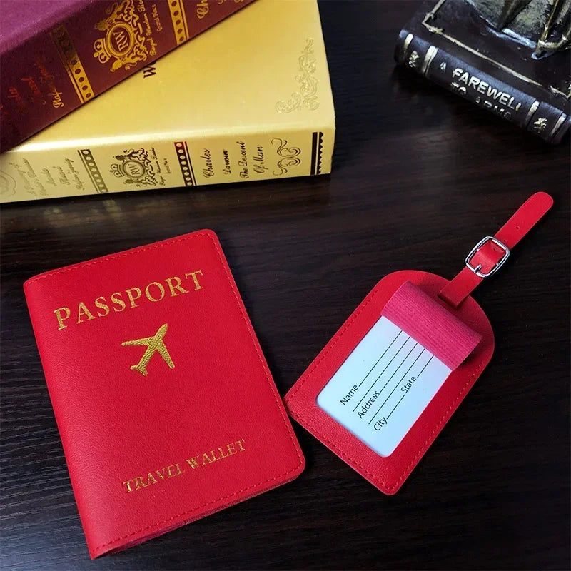 Travel Luggage Tag Essentials Women Men PU Leather Suitcase Identifier Label Baggage Boarding Bag Tag Name ID Address Holder
