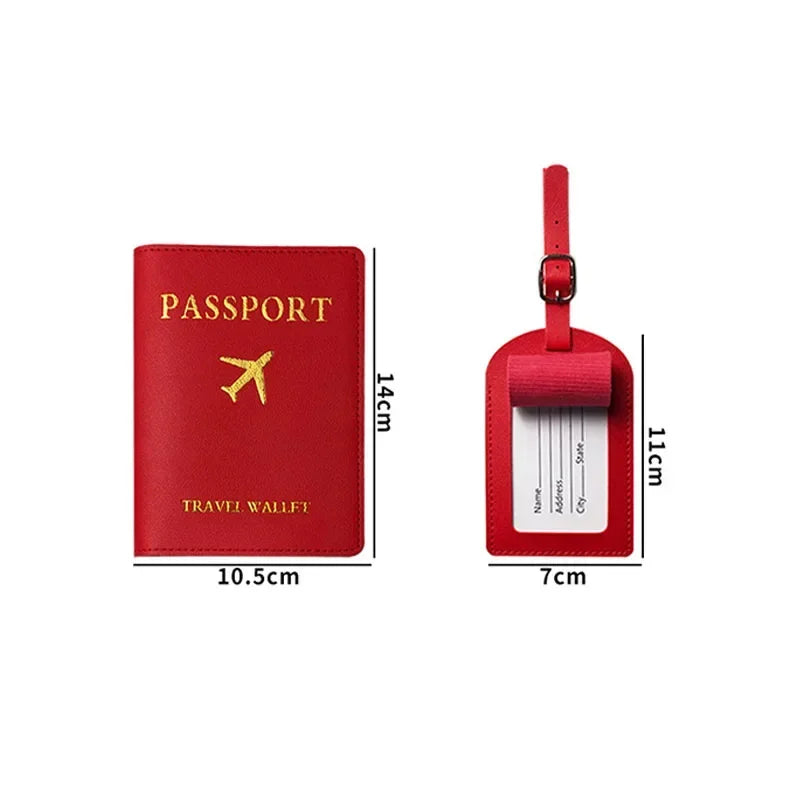 Travel Luggage Tag Essentials Women Men PU Leather Suitcase Identifier Label Baggage Boarding Bag Tag Name ID Address Holder