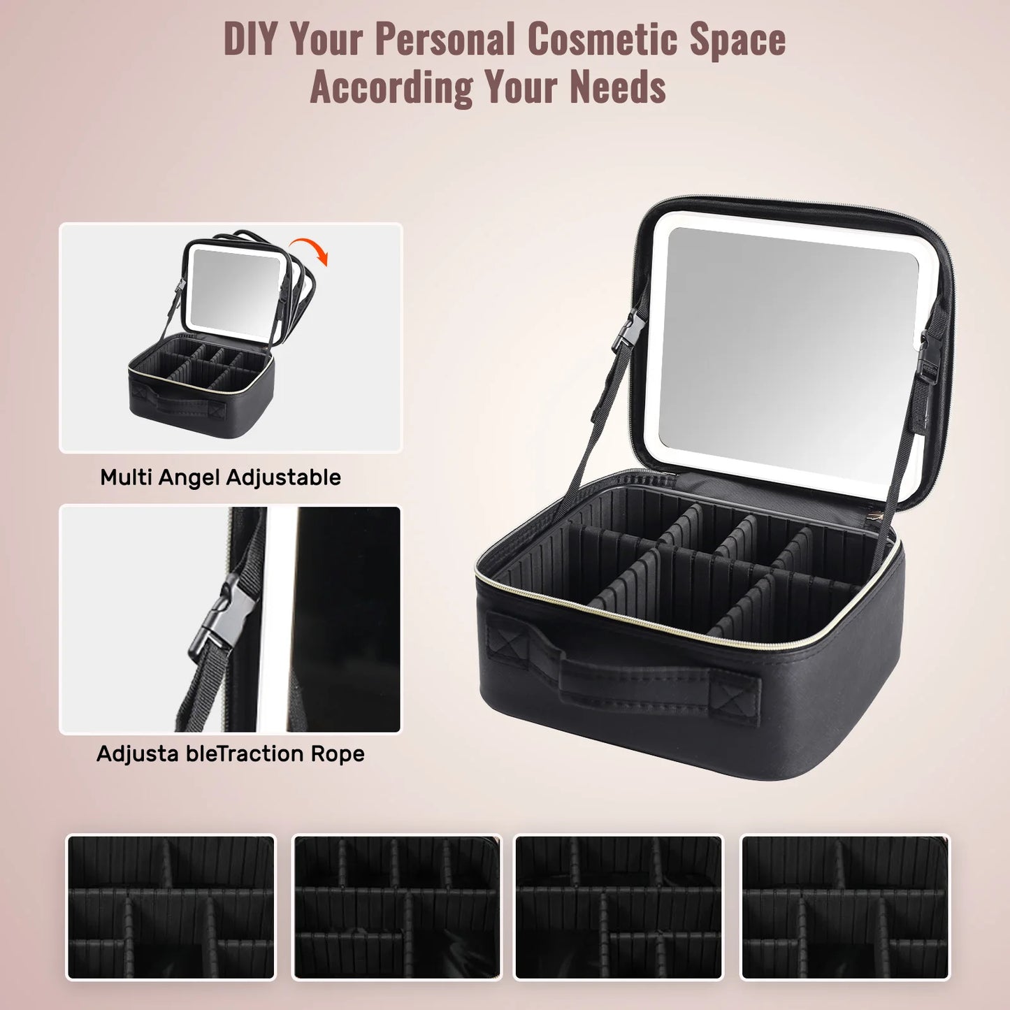 LED Travel Makeup Bag